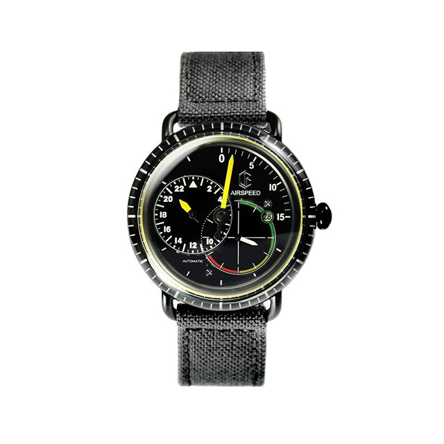 【CJR】AirSpeed三針一線復古飛行機械腕錶-工業黑/AS-IPB-BK-06