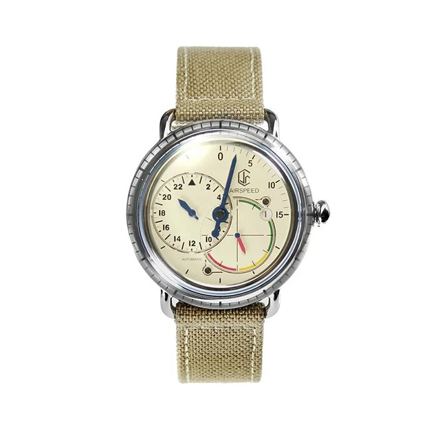 【CJR】AirSpeed三針一線復古飛行機械腕錶-亞麻綠/AS-SS-W-09