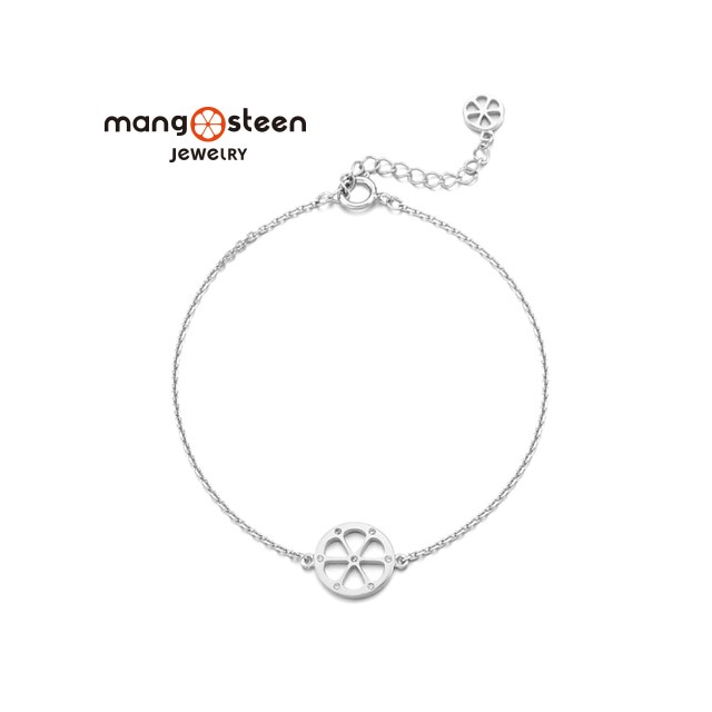 【Mango steen】Bracelet韓國閃耀女神時尚極光S925純銀鏤空款手鍊-極光銀/MJ0003S-BWW