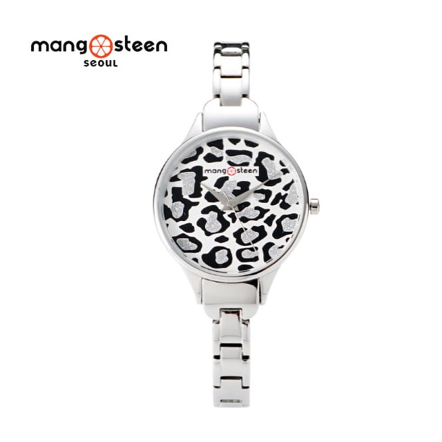 【Mango steen】Malakas韓國時尚復刻豹紋氣質腕錶-氣質銀/MS508A