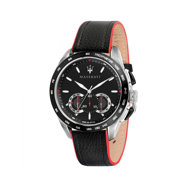 【Maserati 瑪莎拉蒂】TRAGUARDO時尚三眼計時腕錶-個性黑/R8871612028