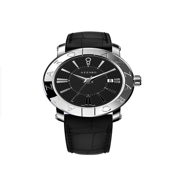 【Azzaro】HERITAGE GENT紳仕質感真皮腕錶-黑面款/AZ3460.12BB.000