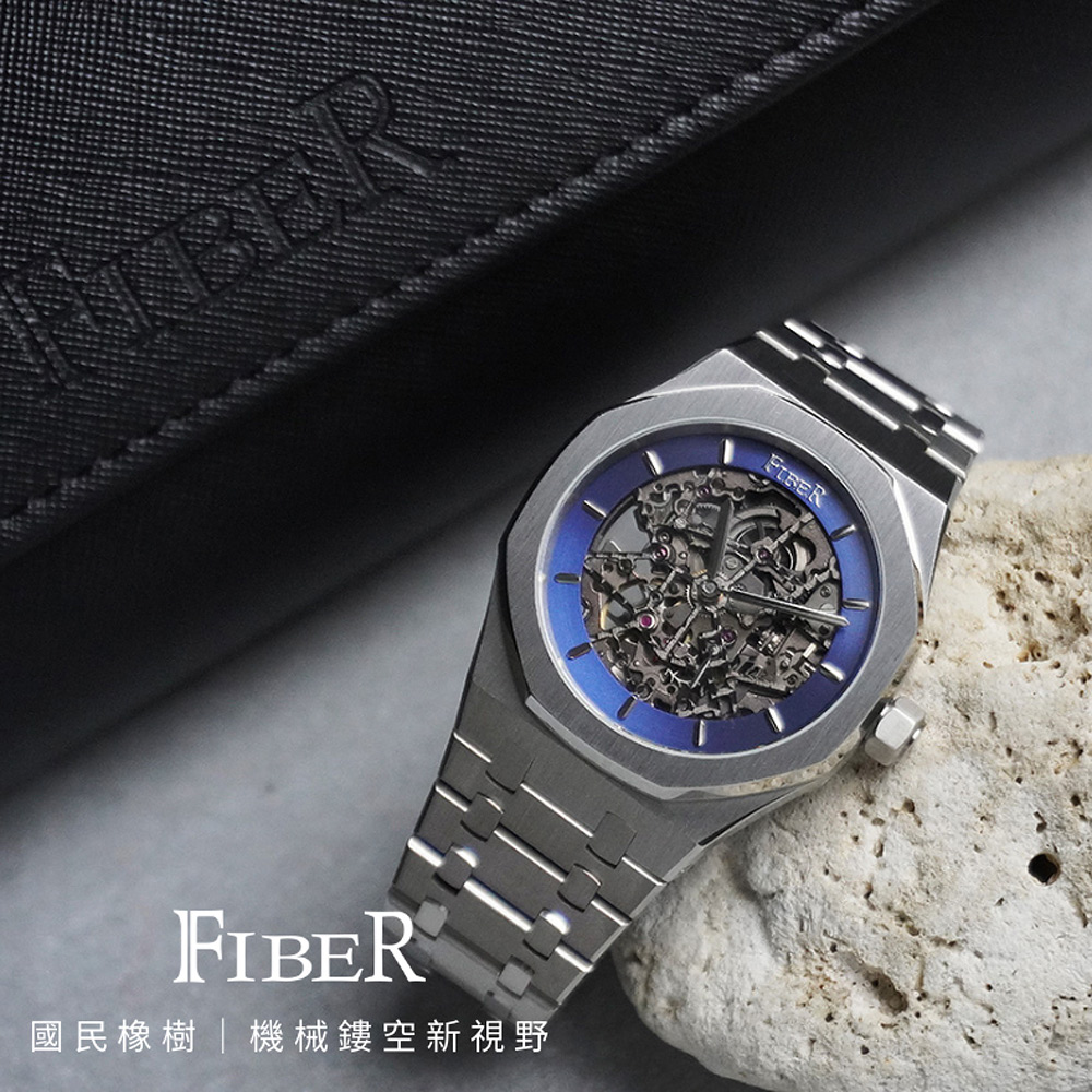 FIBER 法柏 競速先鋒系列 國民橡樹 骨雕鏤空機械錶-41mm FB8017-2-06