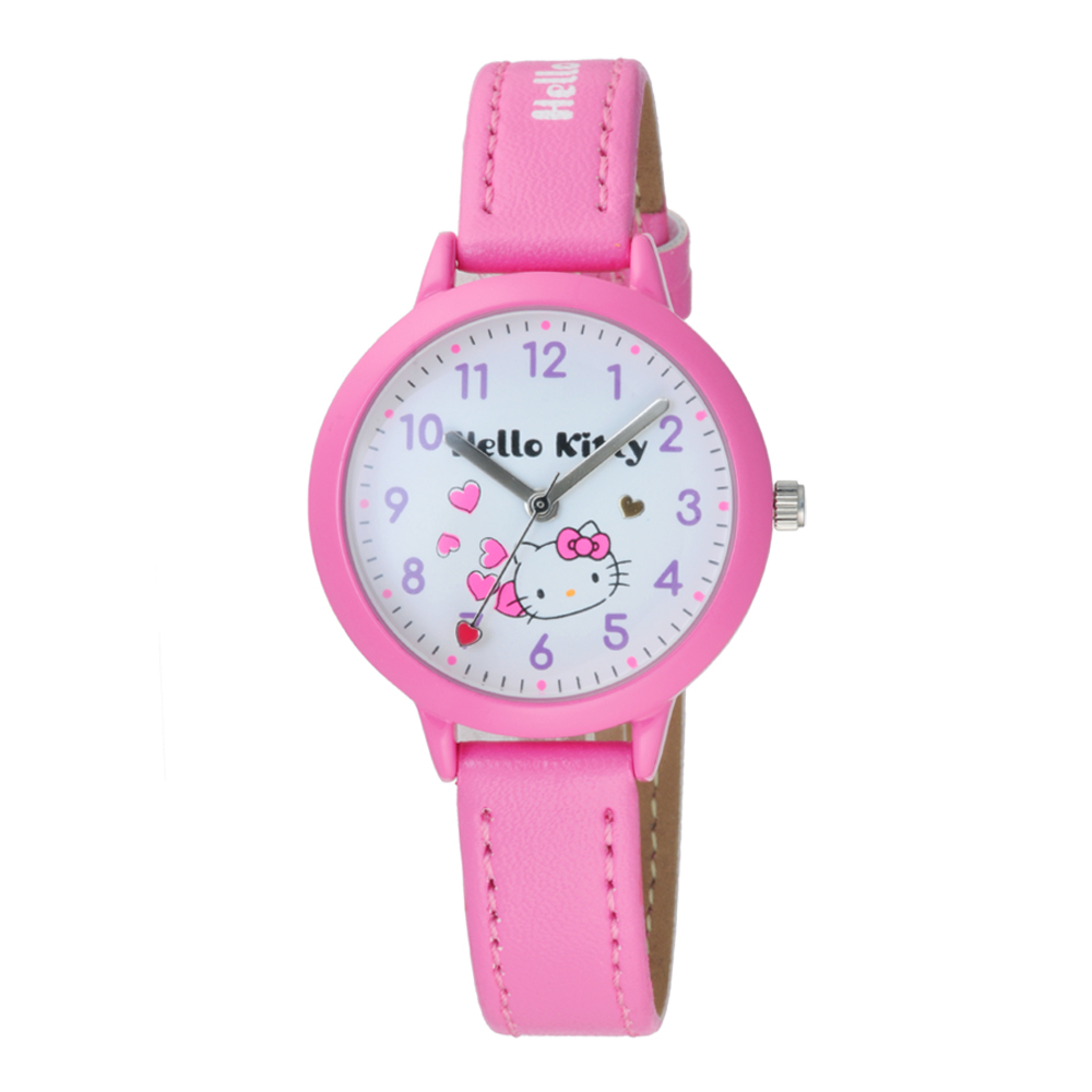 Hello Kitty 經典凱蒂貓造型腕錶-桃