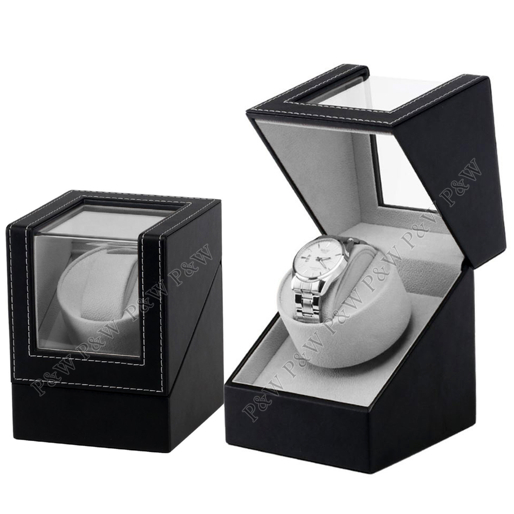 【手錶自動上鍊盒】大錶專用 1只裝 【黑色皮革】 (動力儲存盒、搖錶器、旋轉盒)