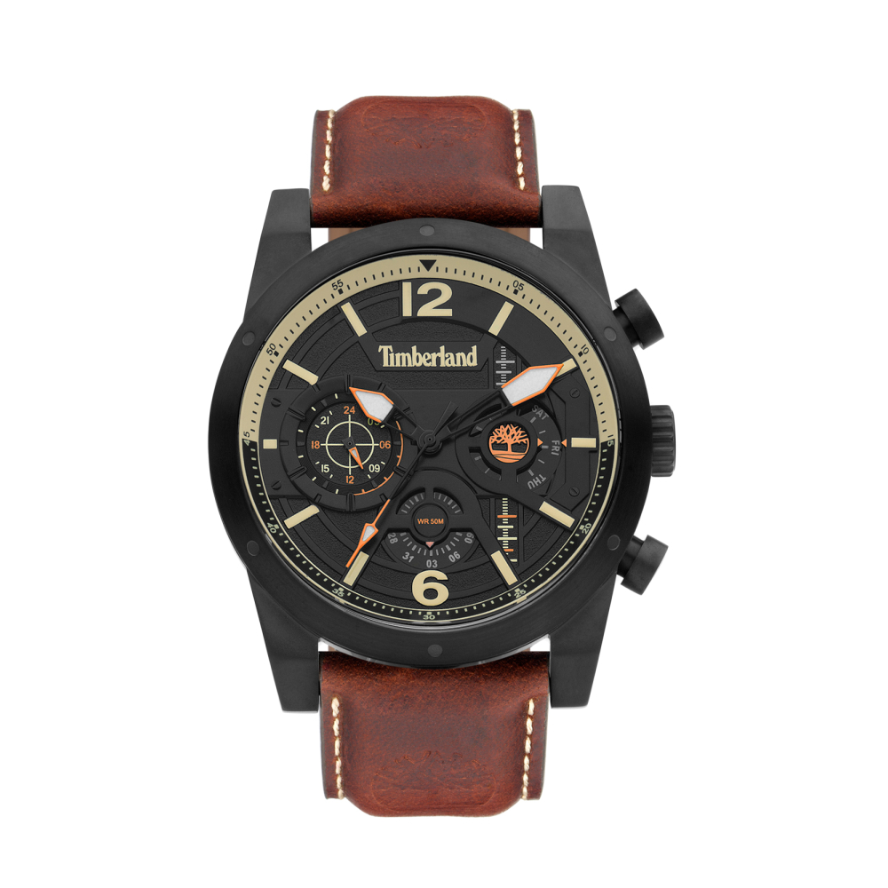 Timberland 美式潮流三眼皮帶腕錶46mm(TDWGF2100001)