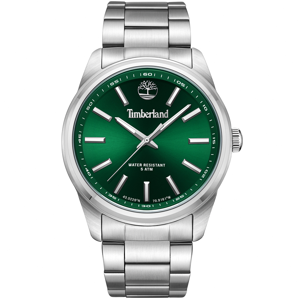 Timberland 天柏嵐 NORTHBRIDGE系列 綠幽靈大三針腕錶/45mm TDWGG0010806