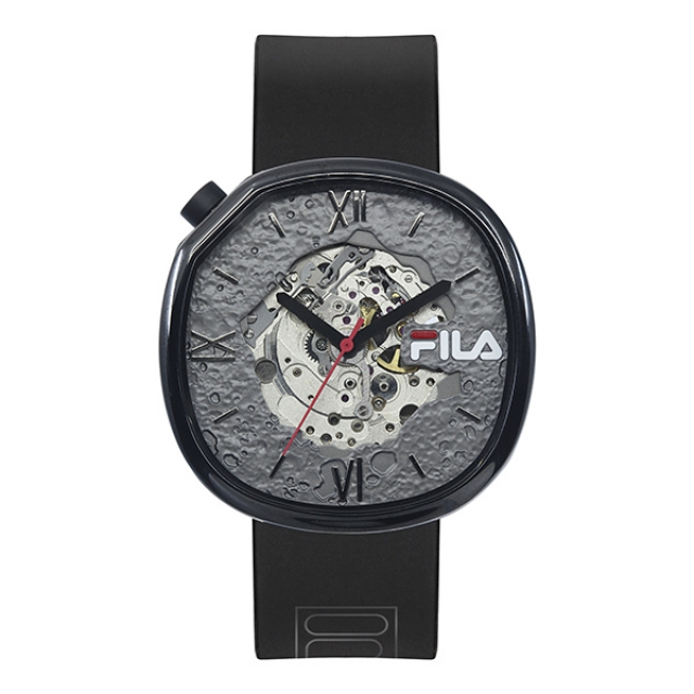 【FILA 斐樂】層次感隕石機械腕錶-個性黑/38-307-002
