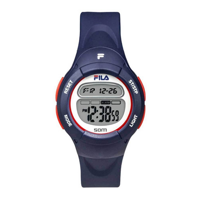 【FILA 斐樂】簡約設計兒童電子腕錶-帥氣藍/38-213-001