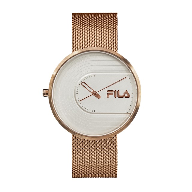 【FILA 斐樂】簡約設計米蘭錶帶腕錶-玫瑰金/38-178-002