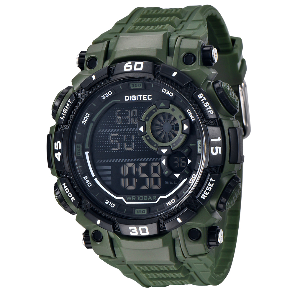 DIGITEC 數碼科技 DG-5030T 炫酷休閒運動大錶鏡電子錶-綠