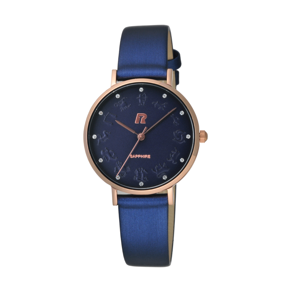 RAINBOW TIME 星座起源時尚腕錶-玫瑰金X藍