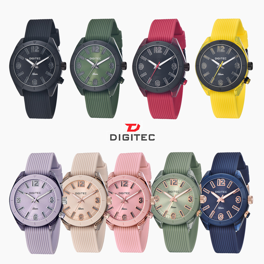 DIGITEC 數碼科技 BDN-9100T 時尚霓虹休閒腕錶 情侶對錶 夜光功能