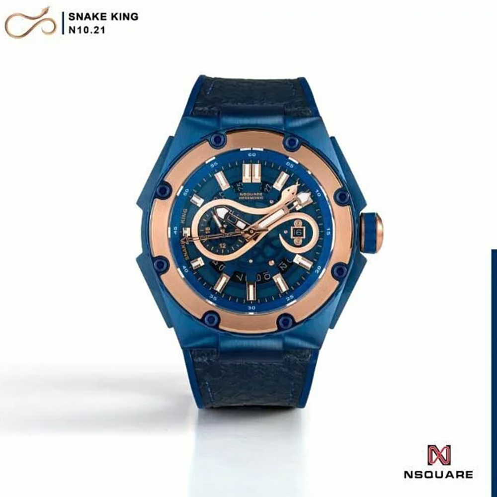 【NSQUARE】【愛時】SNAKE KING蛇皇系列 尊爵皇家鈷藍蛇紋機械腕錶 G0471-N10.21