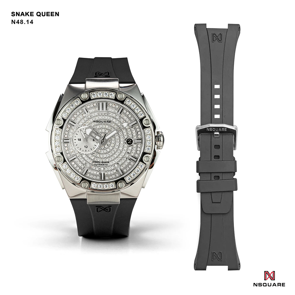 【NSQUARE】【愛時】Dazz系列 施華洛世奇水晶 光輝璀璨 單眼星辰機芯自動機械錶 紳士銀 N48.13