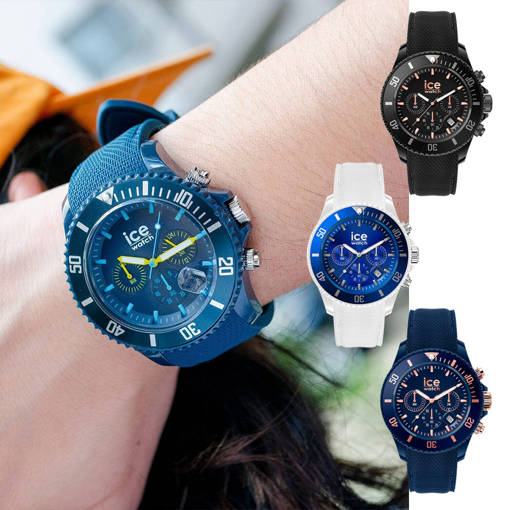 【ICE WATCH】Chrono時空系列 運動風時尚真三眼六針低調堅毅計時生物基腕錶