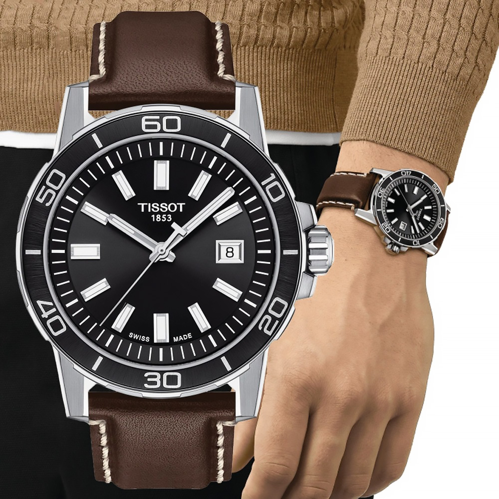 Tissot 天梭 Supersport Gent 紳士運動系列 T1256101605100 夜光指標 日期顯示 瑞士 石英 腕錶