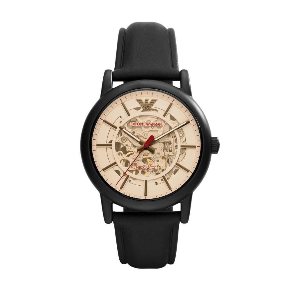 EMPORIO ARMANI 經典鏤空機械腕錶43mm(AR60041)