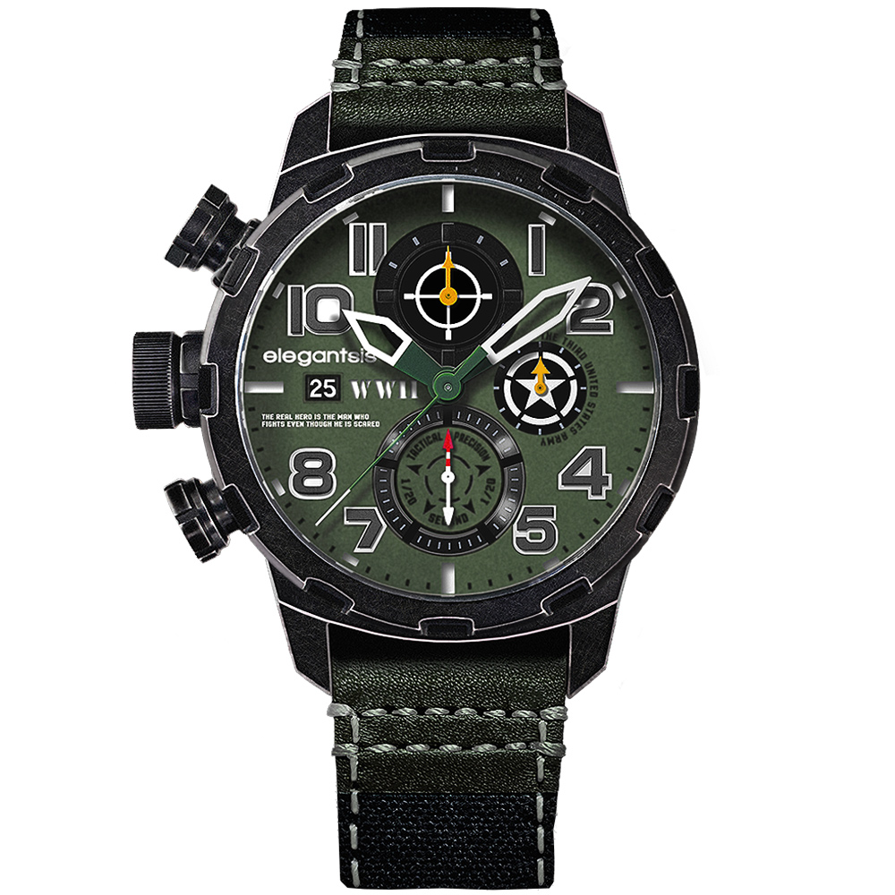 elegantsis 愛樂時 二戰美國 JF48WWII 收藏家腕錶 ELJF48QS-6G02LC