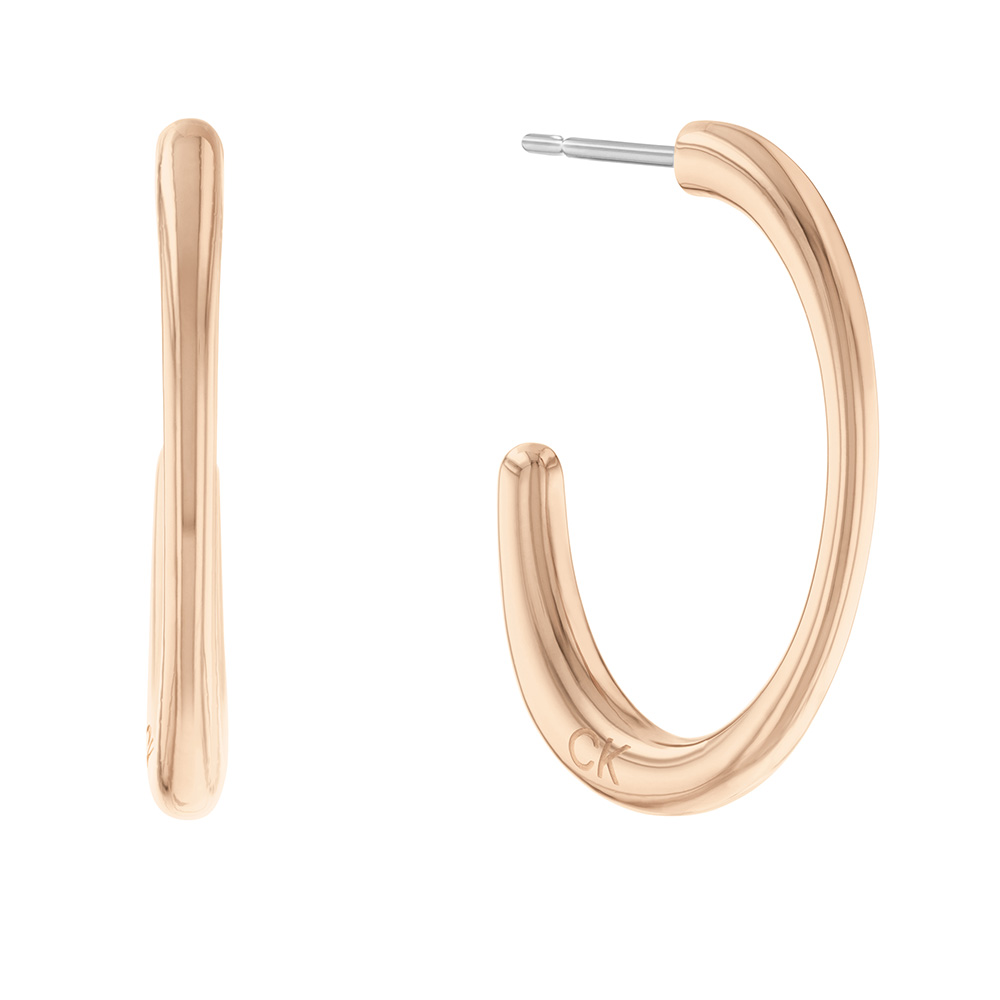 Calvin Klein 凱文克萊 CK Organic Shapes 玫瑰金耳環(35000348)