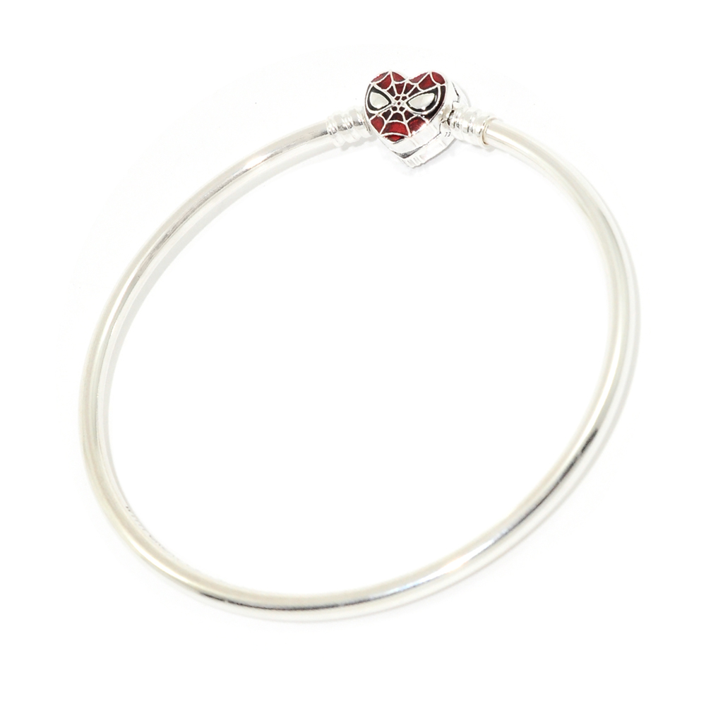 Pandora 潘朵拉 蜘蛛人造型925純銀手鍊手環 硬環