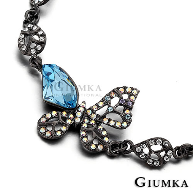 【GIUMKA】彩蝶施華洛世奇水晶元素手鍊 黑金藍鋯 MB422-3