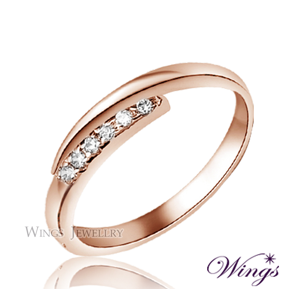 Wings 星盼 纖細美麗的優雅 精鍍玫瑰金戒指 尾戒