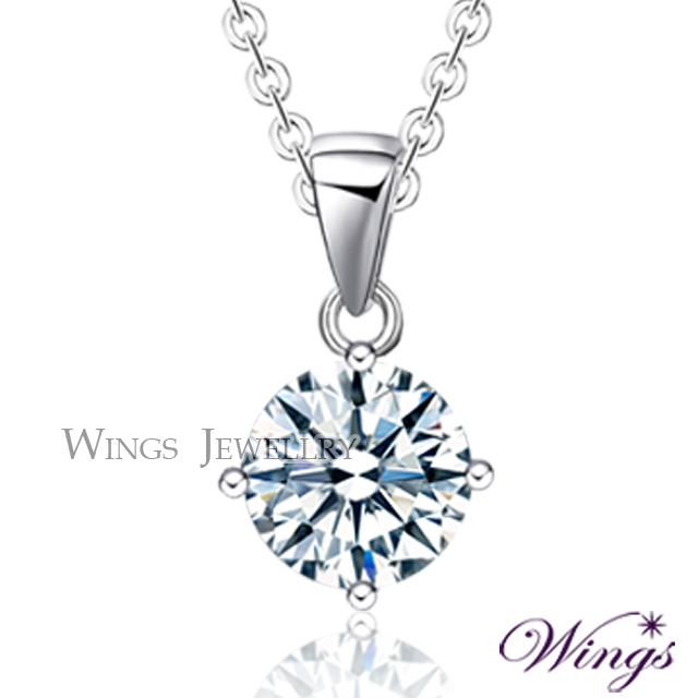 Wings 璀璨寶石 經典四爪鑲 1.5克拉單顆鋯石項鍊