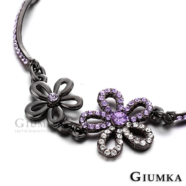 【GIUMKA】甜蜜花精靈手鍊 黑色紫鋯 MB353-5