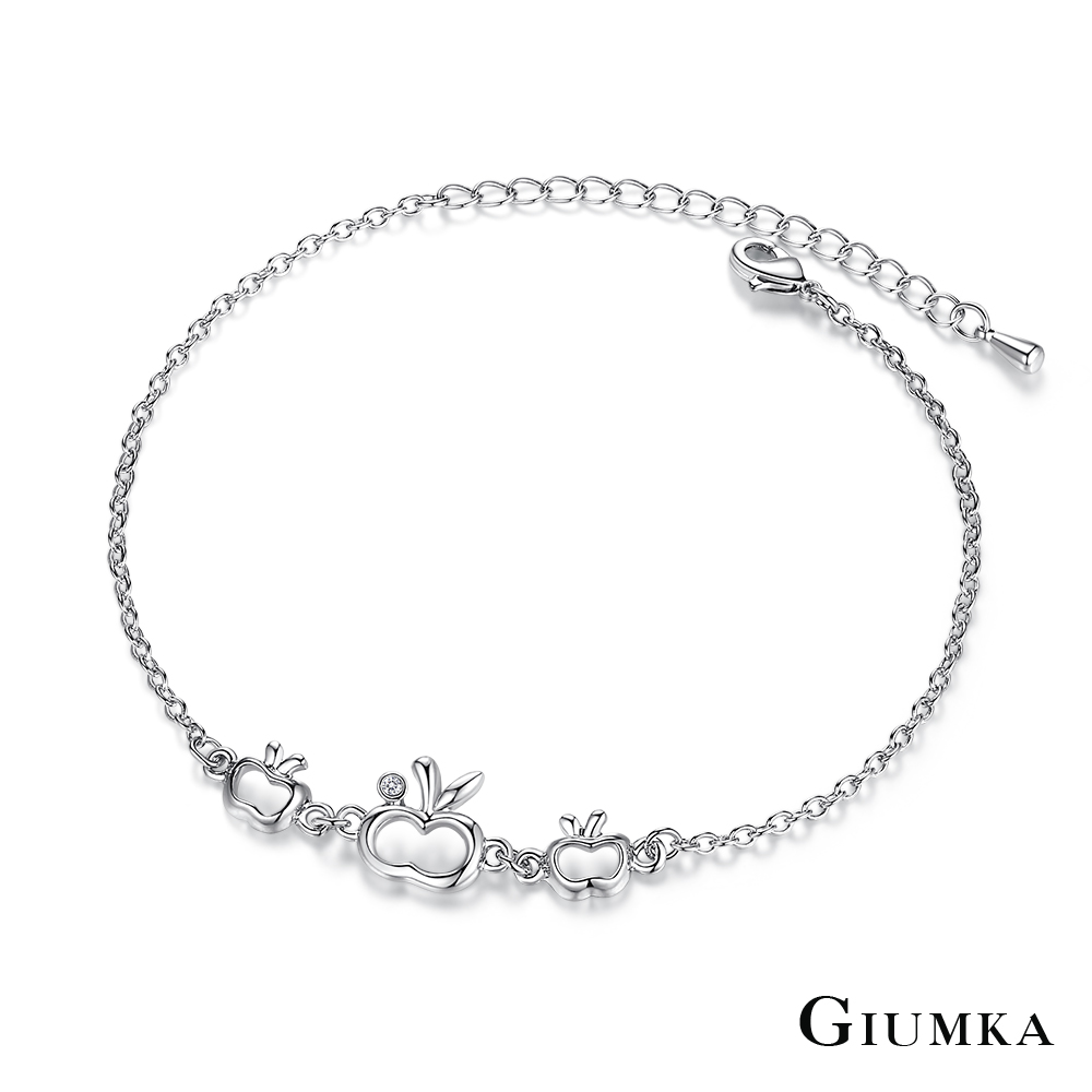 GIUMKA 甜美蘋果腳鍊 精鍍正白K 銀色款 ML20001-1