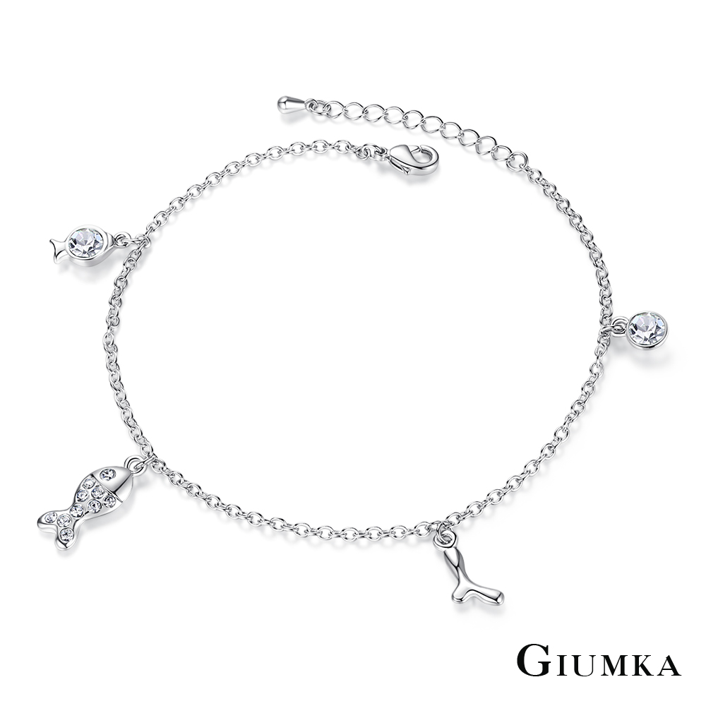 GIUMKA 幸運錦鯉腳鍊 精鍍正白K 銀色款 ML20002-1