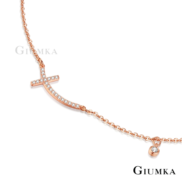 GIUMKA 祝福十字架腳鍊 精鍍玫瑰金 玫金色款 ML20006-3