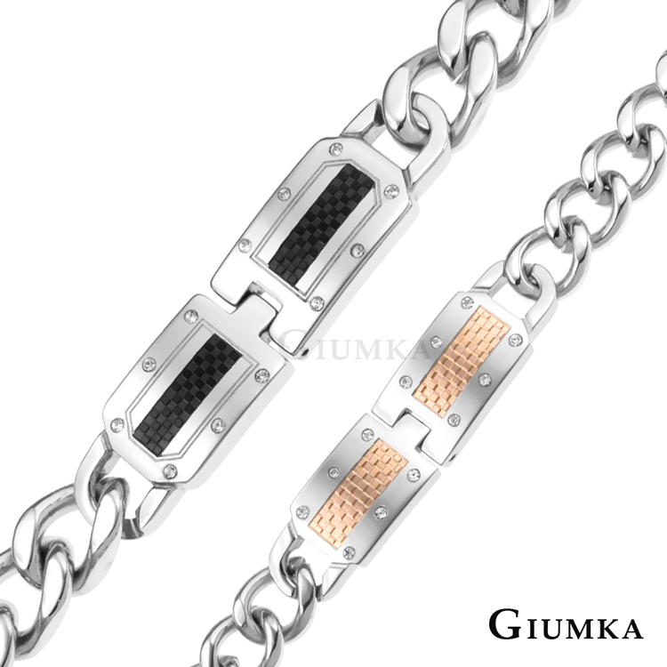 GIUMKA 魅力風尚白鋼情侶手鍊 MB120