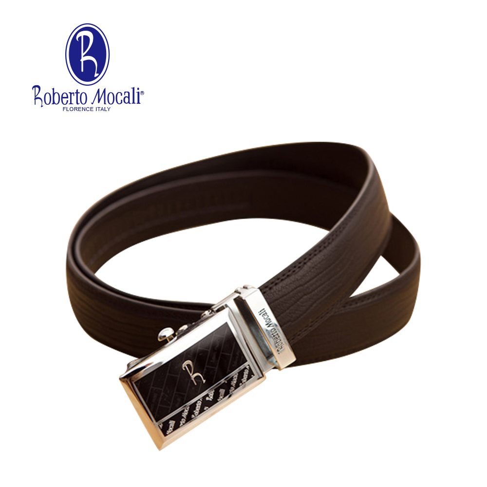 【Roberto Mocali】自動扣牛皮皮帶RM-7216BKF