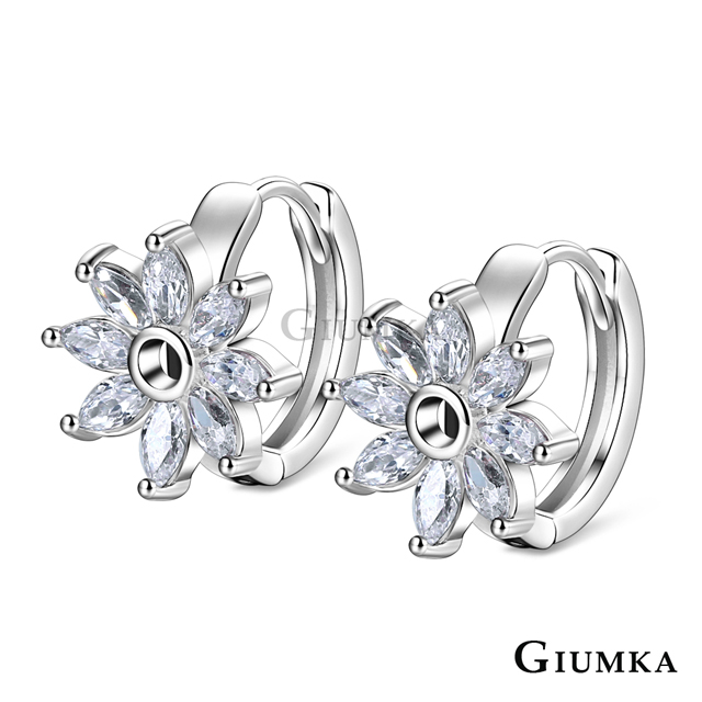 GIUMKA 燦爛花語 易扣式耳環 銀色款 MF07018-1