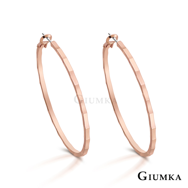 GIUMKA 華麗圈圈耳針式耳環 玫金款 MF020004-2