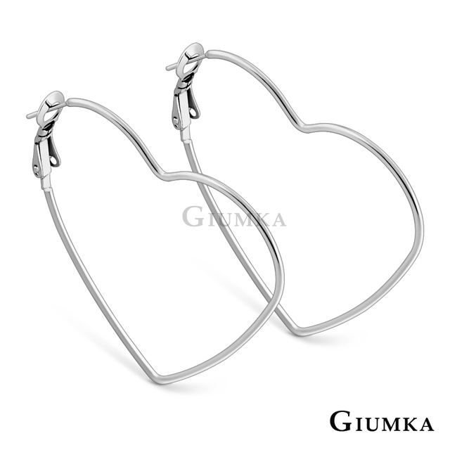 GIUMKA 愛心白鋼耳針式耳環 多款任選 MF020022