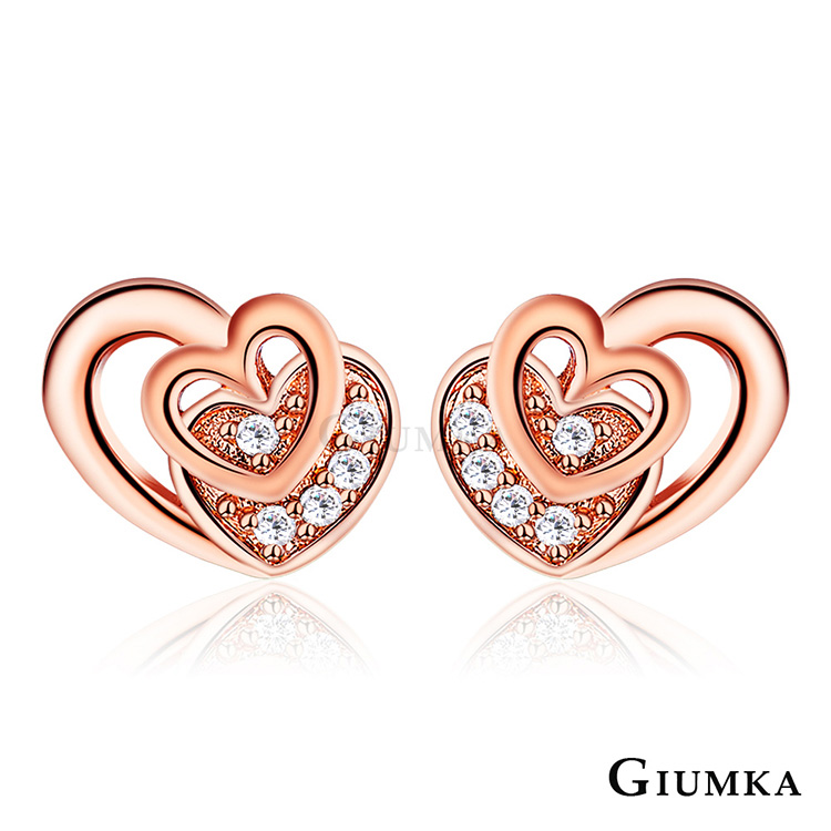 GIUMKA 心心相映925純銀耳環 兩款任選 MFS06015-1