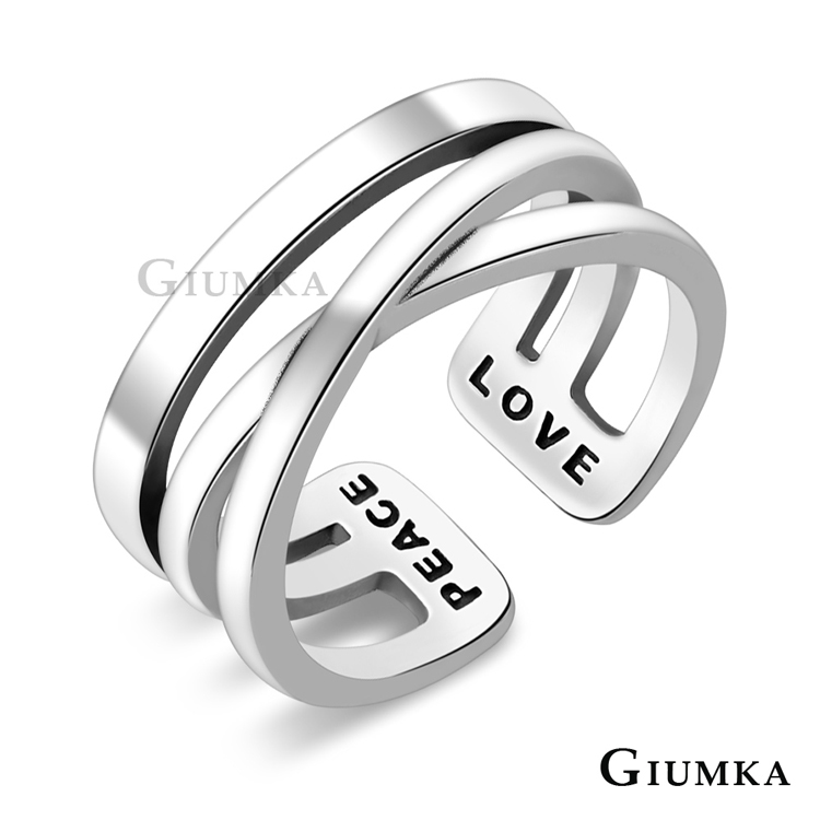 GIUMKA 925純銀 交叉開口個性戒指 MRS20030
