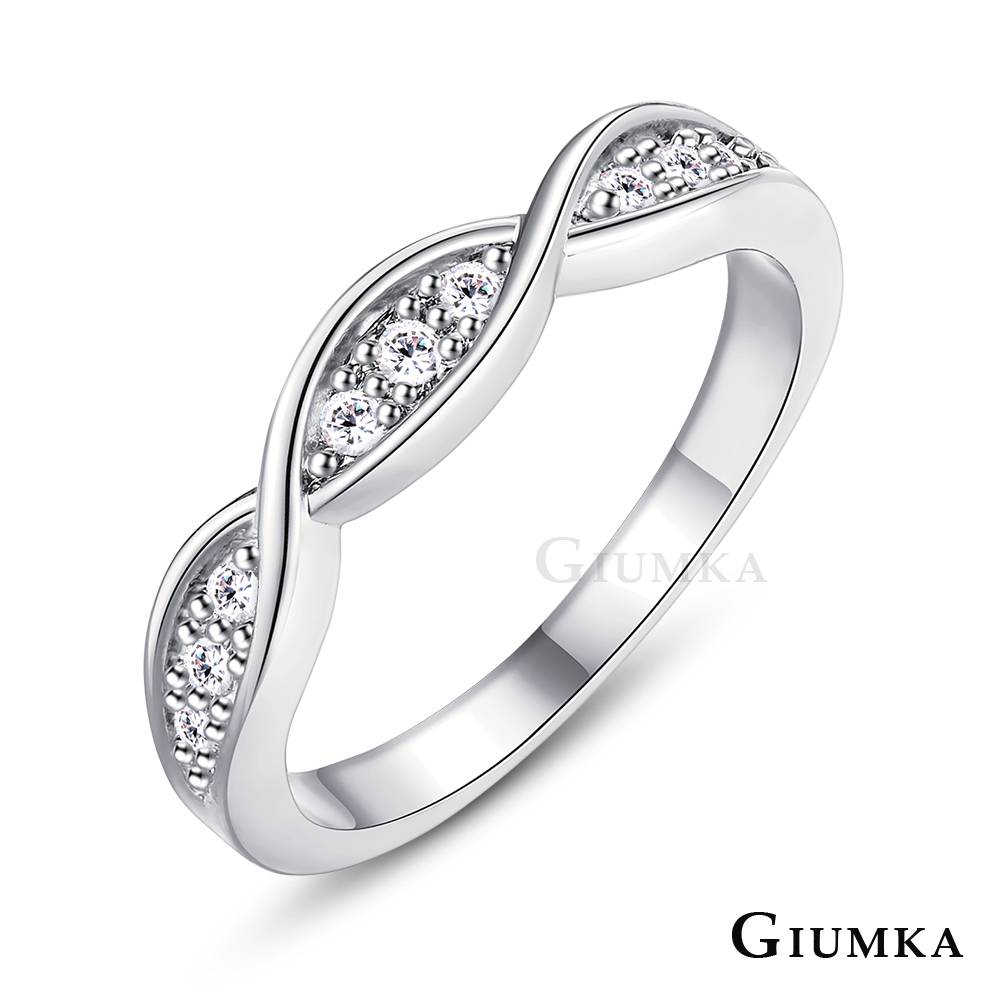 GIUMKA 浪漫甜心戒指 精鍍正白K MR21001
