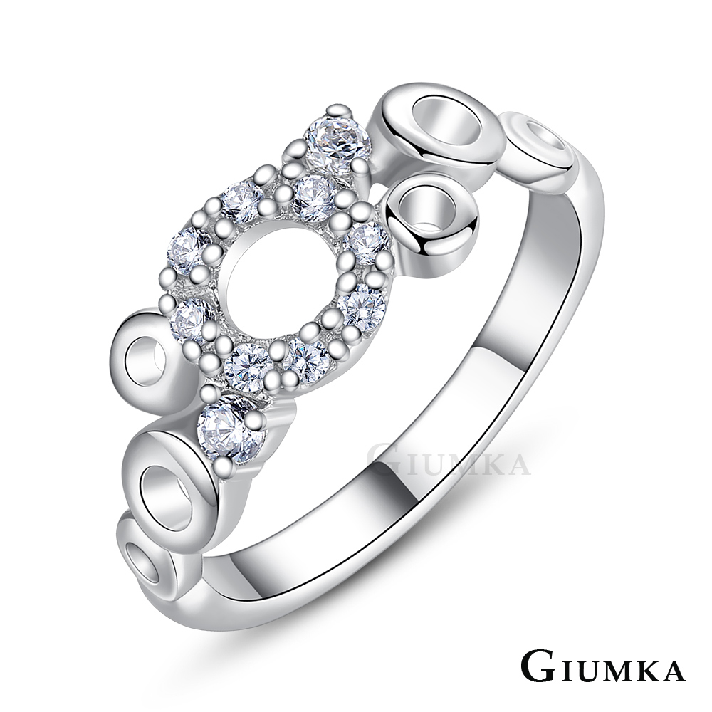 GIUMKA 幸福泡泡戒指 精鍍正白K MR21002