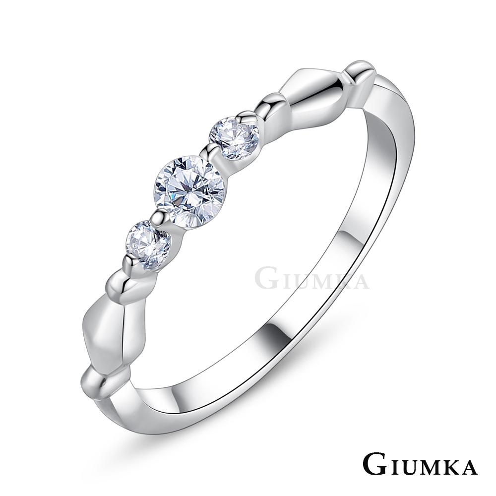GIUMKA 幸福光采戒指 精鍍正白K MR21005