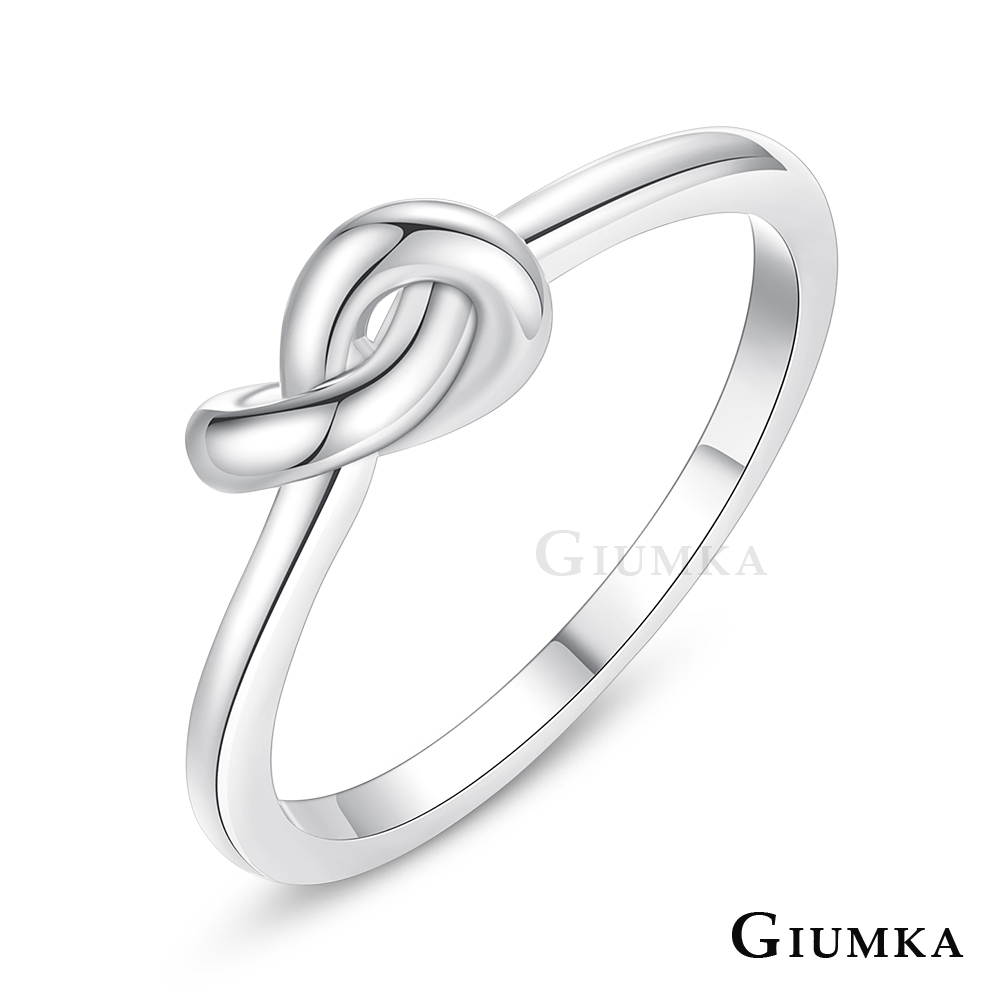 GIUMKA 愛之結戒指 精鍍正白K MR21007
