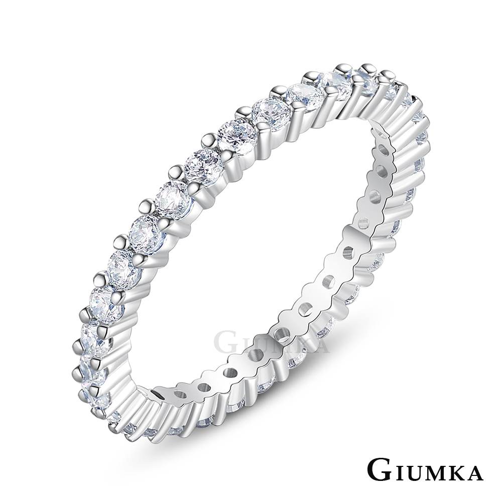 GIUMKA 輕奢時尚戒指 精鍍正白K MR21004