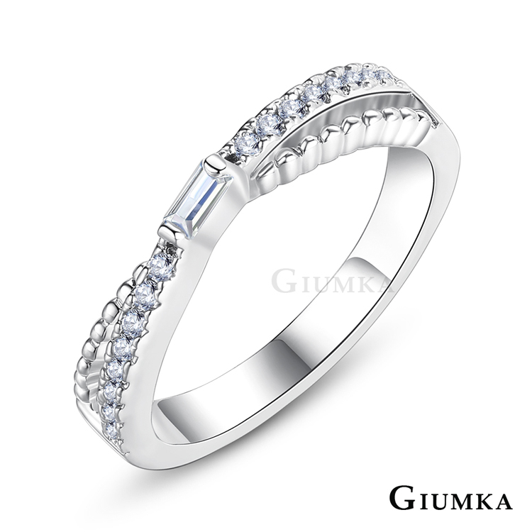 GIUMKA 擁抱希望戒指 精鍍正白K MR21015