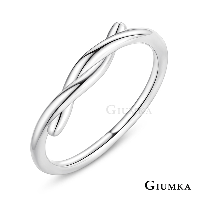 GIUMKA 愛情交叉點戒指 精鍍正白K MR21020