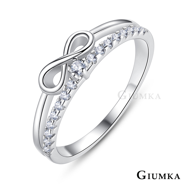 GIUMKA 無限幸福戒指 精鍍正白K MR21024