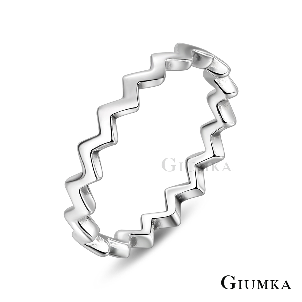 GIUMKA．純銀戒指．防小人尾戒．鋸齒波浪．MRS22012