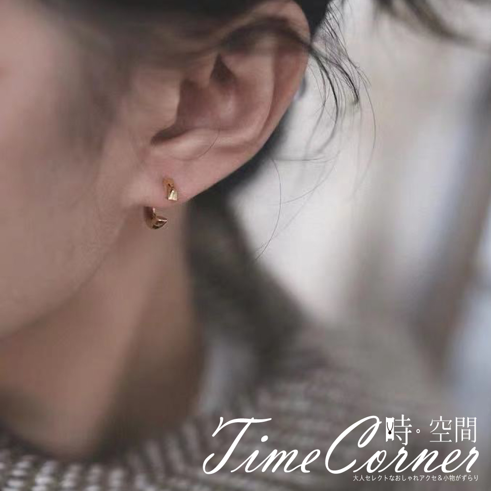 『時空間』925銀針時尚穿透感C型造型耳環(小款)