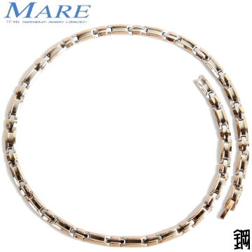 【MARE-白鋼項鍊】系列：北海道（金屬鍺＆負離子石）銀金雙色 款